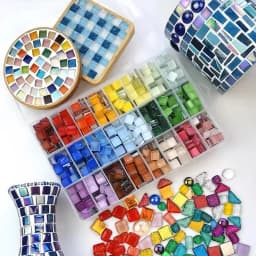 50pcs Glass Mosaic Tiles Colorful Square Mosaic Pieces for Mosaic Projects DIY Crafts Mosaic Handmade Christmas Decoration