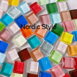 50pcs Glass Mosaic Tiles Colorful Square Mosaic Pieces for Mosaic Projects DIY Crafts Mosaic Handmade Christmas Decoration