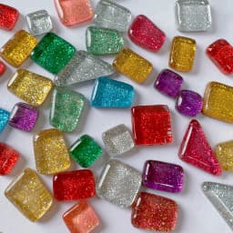50pcs Glass Mosaic Tiles Colorful Square Mosaic Pieces for Mosaic Projects DIY Crafts Mosaic Handmade Christmas Decoration