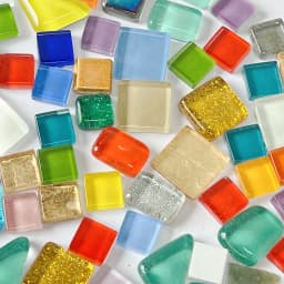 50pcs Glass Mosaic Tiles Colorful Square Mosaic Pieces for Mosaic Projects DIY Crafts Mosaic Handmade Christmas Decoration