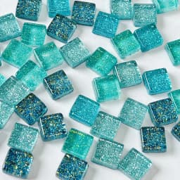 50pcs Glass Mosaic Tiles Colorful Square Mosaic Pieces for Mosaic Projects DIY Crafts Mosaic Handmade Christmas Decoration