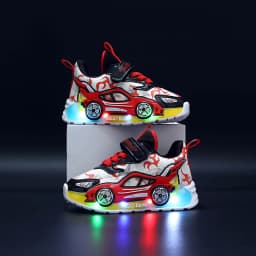Mgo Kidss New Spring and Autumn Children's Car-Themed Boys' Sneakers, Cartoon Light-Up Shoes for Kids, Boys' Glowing Running Shoes for Ages 1-3-6, Led Light-Up Shoes, Lightweight Boys' Shoes, Light-Up Sneakers, Christmas/Halloween Gift