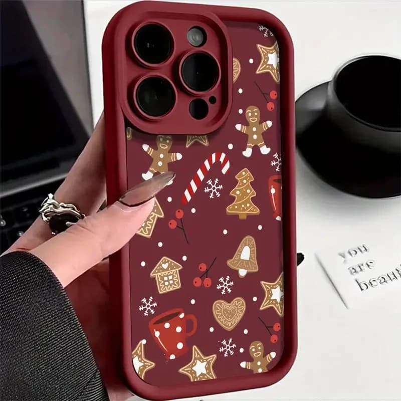 Cute Christmas Theme Pattern Phone Case for iPhone 18 17 Pro Max 16 Plus 15 14 13 12 11 Pro Max XS X 7 8 Plus SE 2022 16E Cover