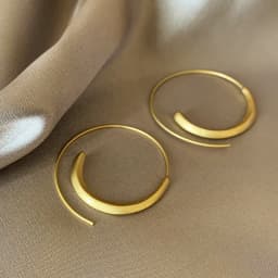 2025 New Design Matte Gold Gold Color Circle Earrings for Women's Fashion Jewelry Girl‘s Christmas Party Exaggerated Accessories