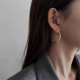 2025 New Design Matte Gold Gold Color Circle Earrings for Women's Fashion Jewelry Girl‘s Christmas Party Exaggerated Accessories