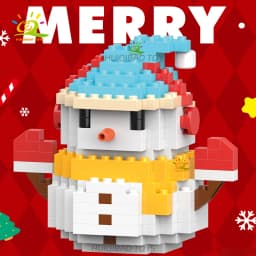 HUIQIBAO Children Mini Christmas Tree Santa Claus Snowman Model Micro Bricks Building Block DIY Elk Bricks Toys for Adult Gift