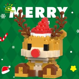 HUIQIBAO Children Mini Christmas Tree Santa Claus Snowman Model Micro Bricks Building Block DIY Elk Bricks Toys for Adult Gift