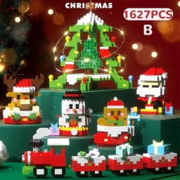 HUIQIBAO Children Mini Christmas Tree Santa Claus Snowman Model Micro Bricks Building Block DIY Elk Bricks Toys for Adult Gift