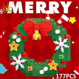 HUIQIBAO Children Mini Christmas Tree Santa Claus Snowman Model Micro Bricks Building Block DIY Elk Bricks Toys for Adult Gift