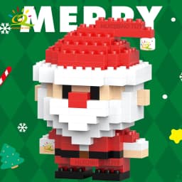 HUIQIBAO Children Mini Christmas Tree Santa Claus Snowman Model Micro Bricks Building Block DIY Elk Bricks Toys for Adult Gift