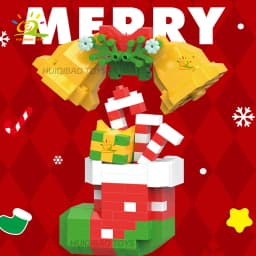 HUIQIBAO Children Mini Christmas Tree Santa Claus Snowman Model Micro Bricks Building Block DIY Elk Bricks Toys for Adult Gift