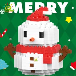 HUIQIBAO Children Mini Christmas Tree Santa Claus Snowman Model Micro Bricks Building Block DIY Elk Bricks Toys for Adult Gift