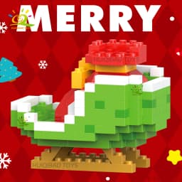 HUIQIBAO Children Mini Christmas Tree Santa Claus Snowman Model Micro Bricks Building Block DIY Elk Bricks Toys for Adult Gift