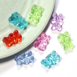 50pcs Colorful Transparent Cute Gummy Bear Acrylic Beads for Jewelry Making DIY Necklace Bracelet Earrings Christmas Gift