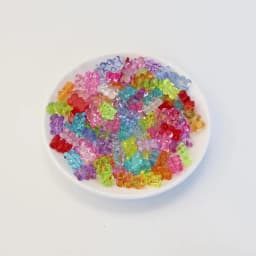 50pcs Colorful Transparent Cute Gummy Bear Acrylic Beads for Jewelry Making DIY Necklace Bracelet Earrings Christmas Gift