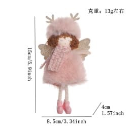 Christmas plush antlers angel girl pendant Christmas tree pendant creative doll pendant gift