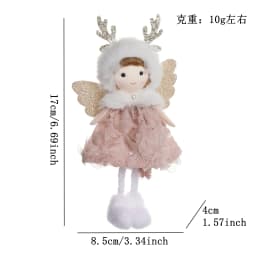 Christmas plush antlers angel girl pendant Christmas tree pendant creative doll pendant gift