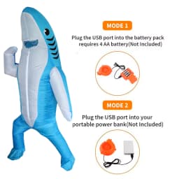 Cute and unique standing shark design inflatable costume Halloween and Christmas inflatable costume props