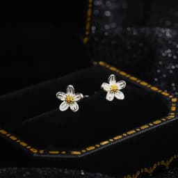 Mini Small White Color Daisy Flower For Women's Simple Temperament Jewelry Circular Christmas Birthday Gift Wedding