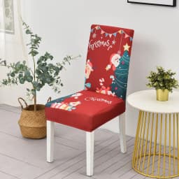 Christmas Decoration Stretch Covers Chair Cover for Dining Room Office Banquet Chair Protector Elastic Material Armchair Cover