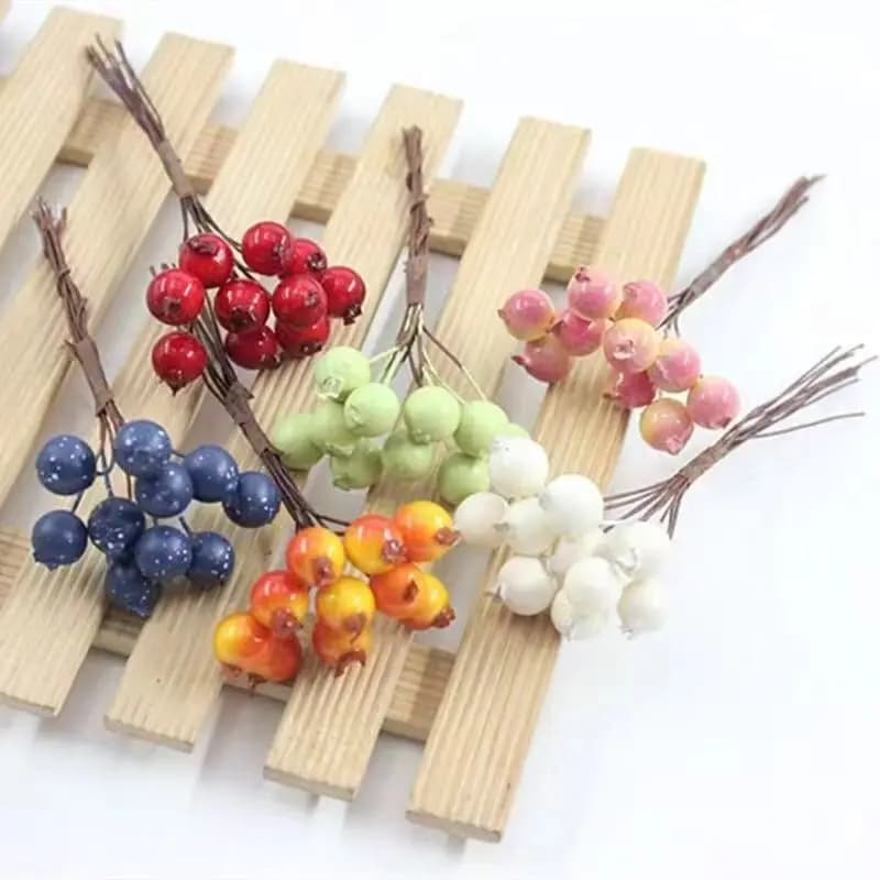 20/50pcs Artificialflower pomegranate diy gift candy box Christmas festival party Home Decor Wedding arch bouquet hairpin brooch