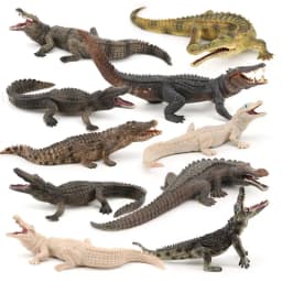 White/Brown/Green Realistic Crocodile Action Figures Solid Simulation Animals Model Decoration Toys For Christmas Gifts
