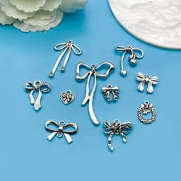 Mix 20 Pieces/Ancient Silver Bow Series Fashion Jewelry Making DIY Craft Back to School Halloween Christmas Fashion Accessories