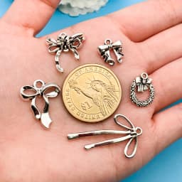 Mix 20 Pieces/Ancient Silver Bow Series Fashion Jewelry Making DIY Craft Back to School Halloween Christmas Fashion Accessories