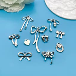 Mix 20 Pieces/Ancient Silver Bow Series Fashion Jewelry Making DIY Craft Back to School Halloween Christmas Fashion Accessories
