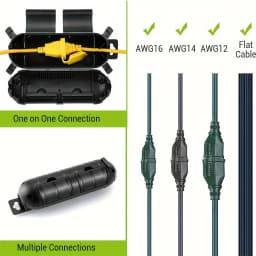 Extension Cord Plug Connection Protective Safety Cover, Water-Resistant Indoor Outdoor,String Holiday Christmas Lights Tools Fan