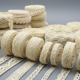 5M Cotton Lace Trim Sewing Crochet Lace Ribbon Beige Trim Lace Ribbon DIY Wedding Party Christmas Gift Decor Sewing Craft Supply