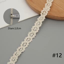 5M Cotton Lace Trim Sewing Crochet Lace Ribbon Beige Trim Lace Ribbon DIY Wedding Party Christmas Gift Decor Sewing Craft Supply