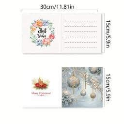 6 Pieces of Diamond Painting Set-Christmas Snowman Theme Greeting Card, Blessings and Wishes, Unique Design by Mark Sai