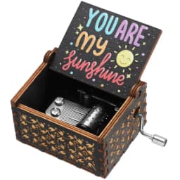 You Are My Sunshine Engraved Hand-Cranked Wooden Musical Box Suitable Gifts for Birthday Christmas Valentine's Day Thanksgiving