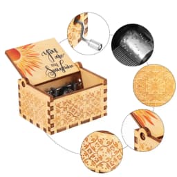 You Are My Sunshine Engraved Hand-Cranked Wooden Musical Box Suitable Gifts for Birthday Christmas Valentine's Day Thanksgiving