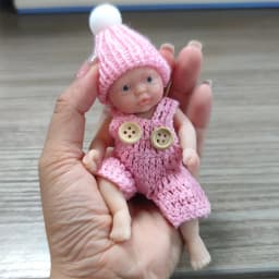 Reborn Baby Dolls Sleeping Silicone Full Body Boy 4.5inch Miniature Babies with Blue clothes Accessories for Christmas Gift Kids