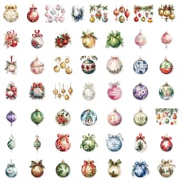 50PCS Christmas Bell Decoration PET Graffiti Stickers Luggage Speaker Skateboard Water Cup Decoration Stickers