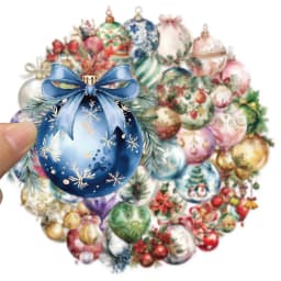 50PCS Christmas Bell Decoration PET Graffiti Stickers Luggage Speaker Skateboard Water Cup Decoration Stickers