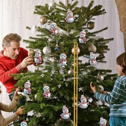 10pcs/5pcs Christmas Car Rearview Mirror Ornaments - Snowman Acrylic Hanging Decorations for Tree, Christmas Decorations
