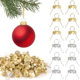 50/100pcs Round Christmas Ball Ornament Caps Gold Silver Removable Metal Hangers Cap Merry Xmas Decor For Home New Year Navidad