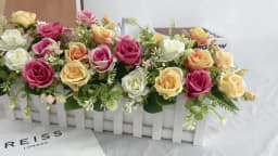 5Heads Artificial Rose Flower Bouquet For Living Home Room Decoration Christmas Garden Party Wedding Decor Outdoor Bride Bouquet