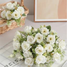 5Heads Artificial Rose Flower Bouquet For Living Home Room Decoration Christmas Garden Party Wedding Decor Outdoor Bride Bouquet