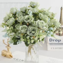 5Heads Artificial Rose Flower Bouquet For Living Home Room Decoration Christmas Garden Party Wedding Decor Outdoor Bride Bouquet