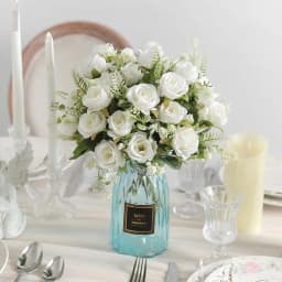 5Heads Artificial Rose Flower Bouquet For Living Home Room Decoration Christmas Garden Party Wedding Decor Outdoor Bride Bouquet
