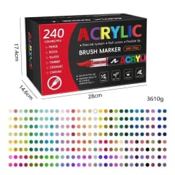 12-288 Colors Acrylic Paint Pen Marker Brush Tip Paint Marker For Rock Painting Wood Canvas Stone Christmas Gift DIY Craft