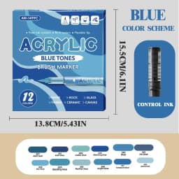 12-288 Colors Acrylic Paint Pen Marker Brush Tip Paint Marker For Rock Painting Wood Canvas Stone Christmas Gift DIY Craft