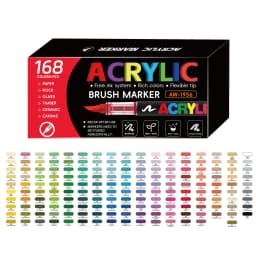 12-288 Colors Acrylic Paint Pen Marker Brush Tip Paint Marker For Rock Painting Wood Canvas Stone Christmas Gift DIY Craft