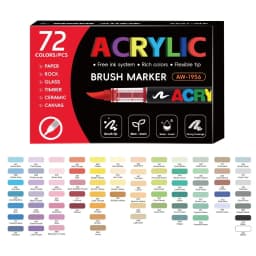 12-288 Colors Acrylic Paint Pen Marker Brush Tip Paint Marker For Rock Painting Wood Canvas Stone Christmas Gift DIY Craft