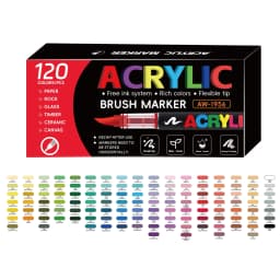 12-288 Colors Acrylic Paint Pen Marker Brush Tip Paint Marker For Rock Painting Wood Canvas Stone Christmas Gift DIY Craft