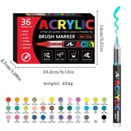 12-288 Colors Acrylic Paint Pen Marker Brush Tip Paint Marker For Rock Painting Wood Canvas Stone Christmas Gift DIY Craft